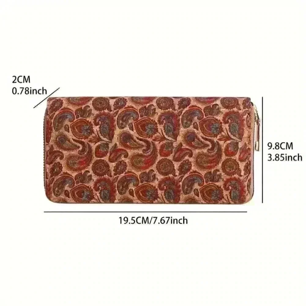 Bohemian Charm Retro Floral Clutch Wallet
